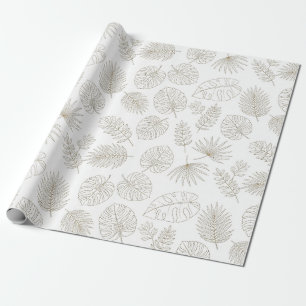 Minimalistisk botanisk linjekonst mönster (5) presentpapper