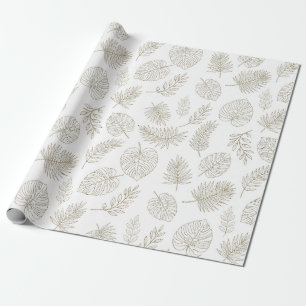 Minimalistisk botanisk linjekonst mönster (6) presentpapper