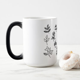 Minimalistisk botanisk linjekonstsamling magisk mugg