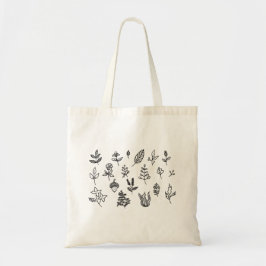 Minimalistisk botanisk linjekonstsamling tygkasse