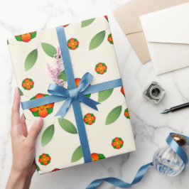 Minimalistisk botanisk med apelsinblomma presentpapper