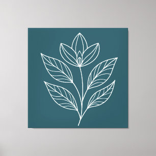 Minimalistisk botanisk murkonst canvastryck