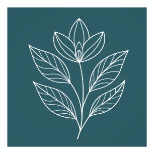 Minimalistisk botanisk murkonst fototryck