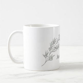 Minimalistisk botanisk olivkvist linjekonst kaffe Kaffemugg