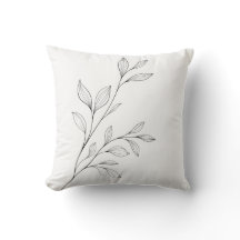 Minimalistisk botanisk svart linjekonst