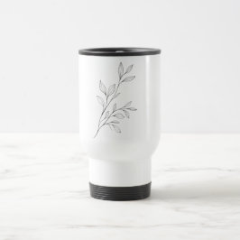 Minimalistisk botanisk svart linjekonst resemugg