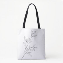Minimalistisk botanisk svart linjekonst