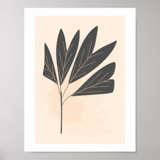 Minimalistisk botanisk teckning poster