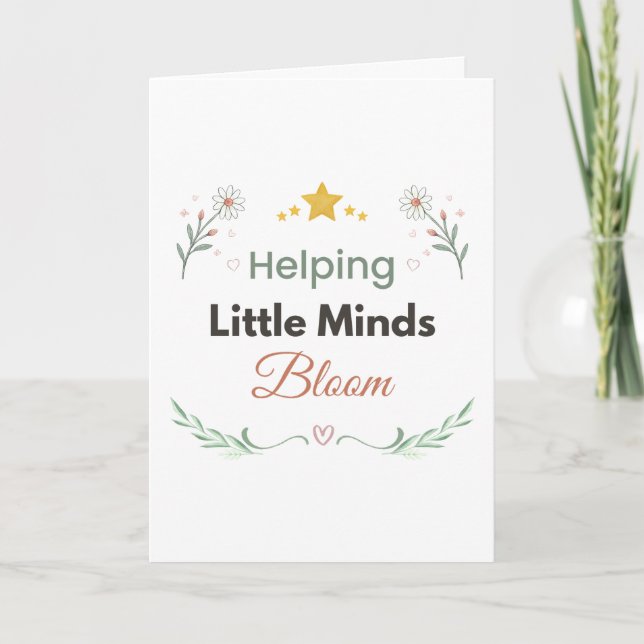 Minimalistisk botanisk tusenskönsblomma  kort (Framsida)
