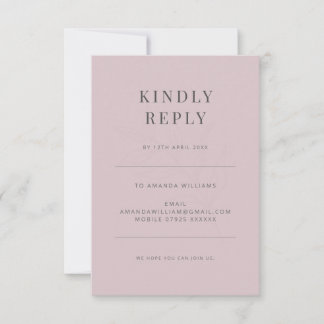 Minimalistisk botanisk typografi Dusky Rose OSA Kort