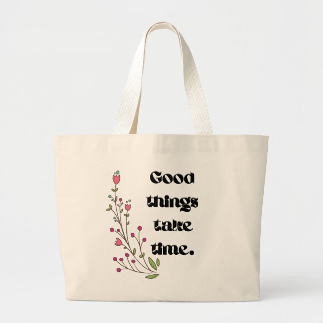 Minimalistisk Botanisk Typografi Handväskor Jumbo Tygkasse (Framsidan)