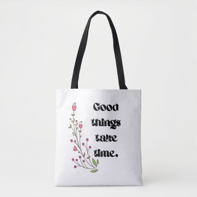 Minimalistisk Botanisk Typografi Handväskor Tygkasse (Framsida)