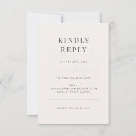 Minimalistisk botanisk typografi varmt vitt OSA kort