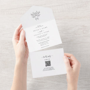 Minimalistisk botaniska Rustic Monogram Bröllop