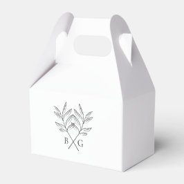 Minimalistisk botaniska Rustic Monogram Bröllop Presentaskar