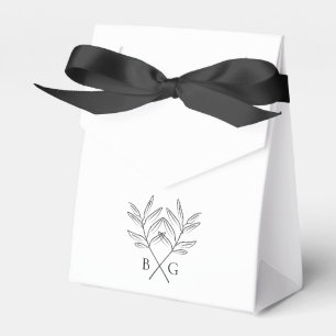 Minimalistisk botaniska Rustic Monogram Bröllop Presentaskar