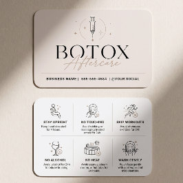 Minimalistisk Botox eftervårdsinstruktionskort Visitkort
