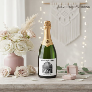 Minimalistisk Boutique Ark Foto Bröllop Champagne