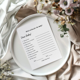 Minimalistisk bra önskemål för babyduschspelet inbjudningar