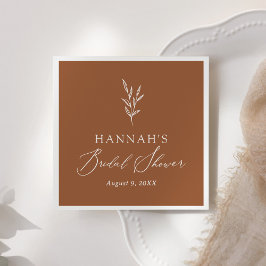 Minimalistisk bränd orange boho bröllopsfest pappersservett