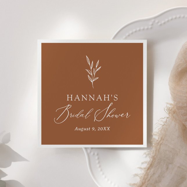 Minimalistisk bränd orange boho bröllopsfest pappersservett (Skapare uppladdad)