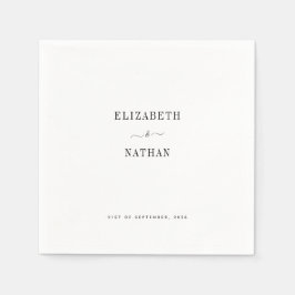 Minimalistisk Bride & Groom Bröllop Pappersservett