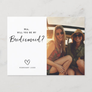 Minimalistisk Bridesmaid Frieri att fråga vykort