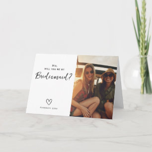 Minimalistisk Bridesmaid Frieri att fråga vykort