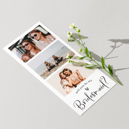 Minimalistisk Bridesmaid Frieri Photo Collage Inbjudningar