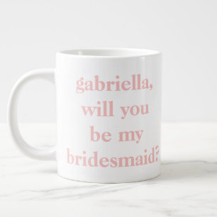 Minimalistisk Bridesmaid Frieri Rosa Personlig  Jumbo Mugg