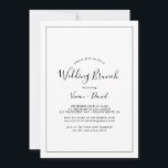 Minimalistisk Bröllop Brunch Inbjudningar<br><div class="desc">Denna minimalistiska inbjudan till bröllop brunch är perfekt för ett enkelt evenemang i bröllop. Den moderna romantiska designen har klassisk svart- och vit typografi parad med en rografi av rustik men elegant med vintage handskrivet stil. Anpassade i alla färg. Behålla designen enkel och elegant, som den är, eller anpassa den...</div>