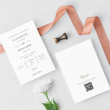 Minimalistisk bröllop elegant modern botanisk skri