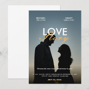 Minimalistisk Bröllop-film poster foto kärlek-arti Inbjudningar