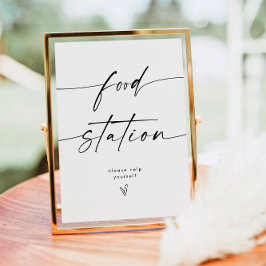 Minimalistisk Bröllop Food Station-signal Poster