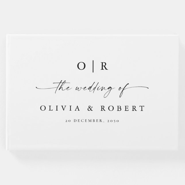 Minimalistisk Bröllop Guest Bok (Framsida)