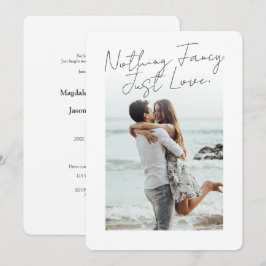 Minimalistisk bröllop med foto | Inget fancy Inbjudningar