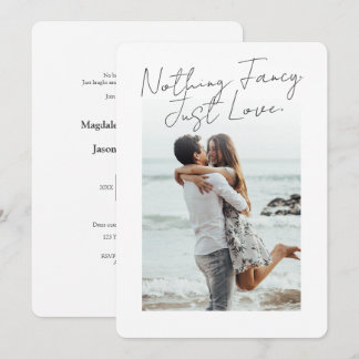 Minimalistisk bröllop med foto | Inget fancy Inbjudningar