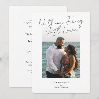 Minimalistisk bröllop med foto | Inget fancy Inbjudningar