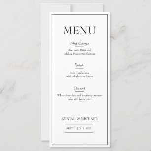 Minimalistisk Bröllop Menu