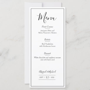 Minimalistisk Bröllop Menu