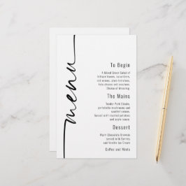 Minimalistisk Bröllop-meny för budgetkalligrafi