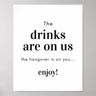 Minimalistisk Bröllop Open Pub-signal | Funny Pub Poster