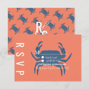 Minimalistisk Bröllop OSA av Crab Typography Inbjudningar