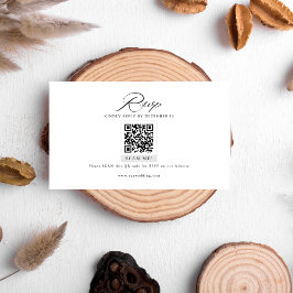 Minimalistisk Bröllop OSA för modern QR-kod Tilläggskort