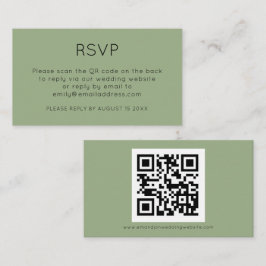 Minimalistisk Bröllop OSA för QR-kodsedel Tilläggskort