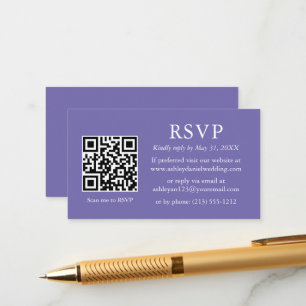 Minimalistisk Bröllop Periwinkle QR-OSA Tilläggskort
