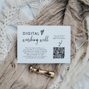 Minimalistisk Bröllop QR-kod Digital Wishing-brunn Tilläggskort
