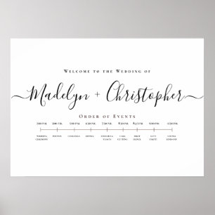 Minimalistisk Bröllop-skriptordning för händelser Poster