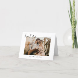 Minimalistisk Bröllop-Tack-foto Tack Kort
