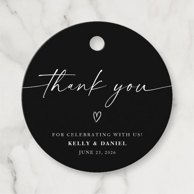 Minimalistisk Bröllop Tack Gåvor Etiketter (Framsida)